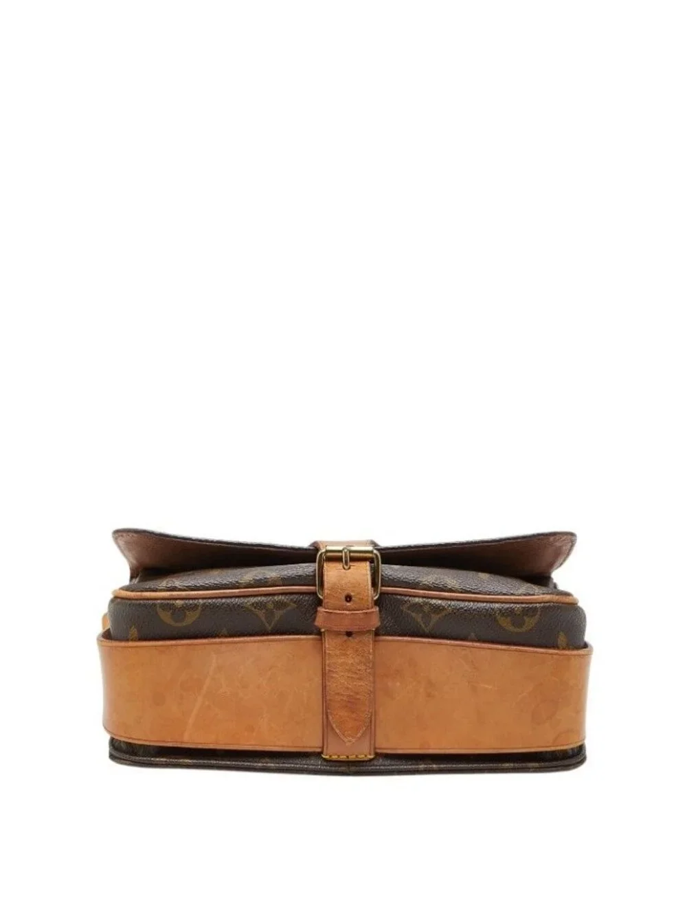 Louis Vuitton Monogram Cartouchiere MM Crossbody Shoulder Bag Brown Leather - Picture 3 of 10